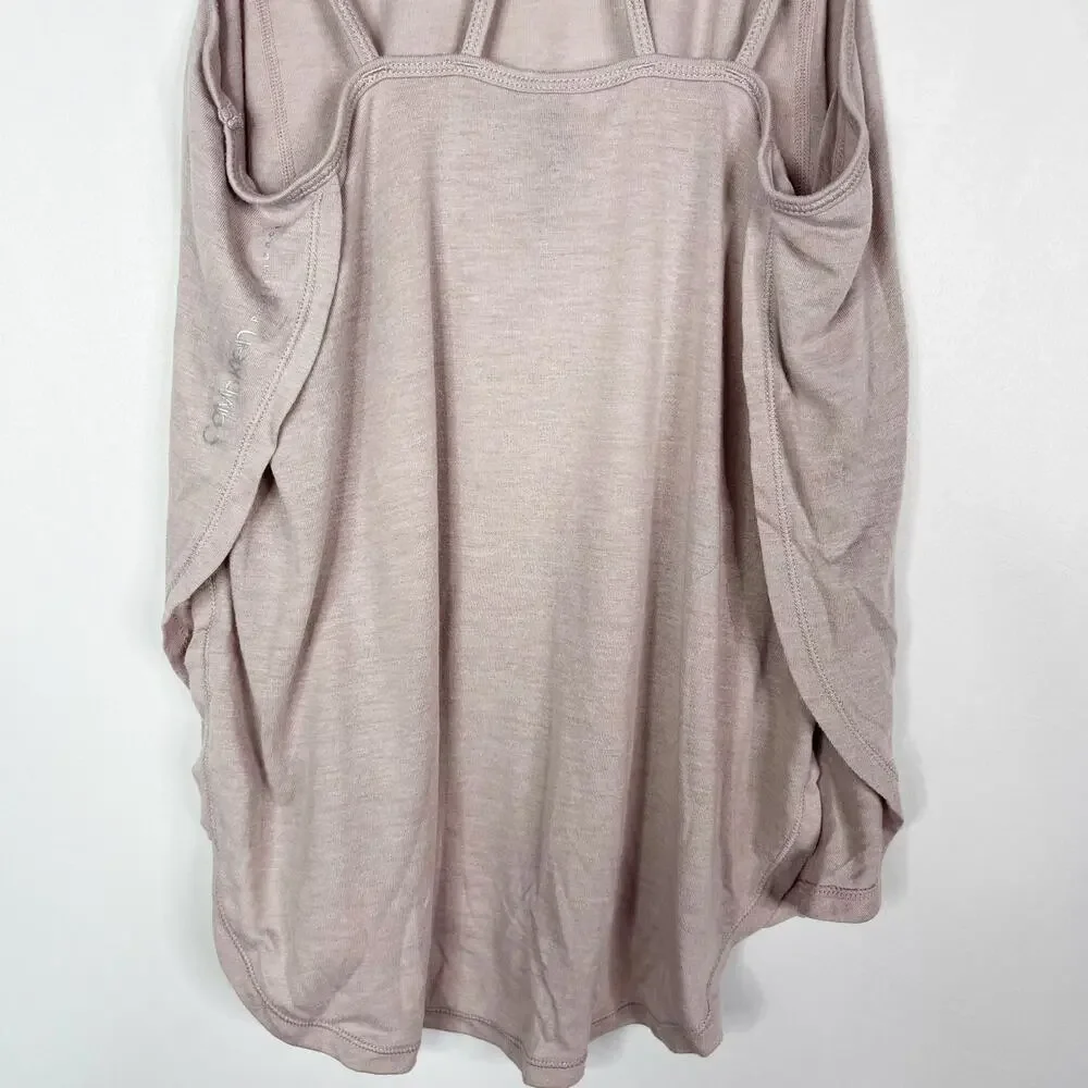Calvin Klein Performance XSmall Epic Knit Strappy Tank Top Even Sand Cream Mauve
